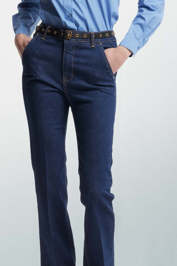 Jeans straight aderenti in denim - Pantalone Denim ESTIA