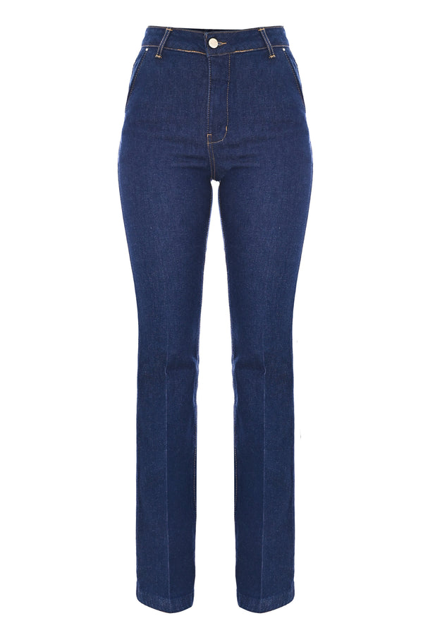 Women's fitted straight leg denim jeans - Jeans ESTIA