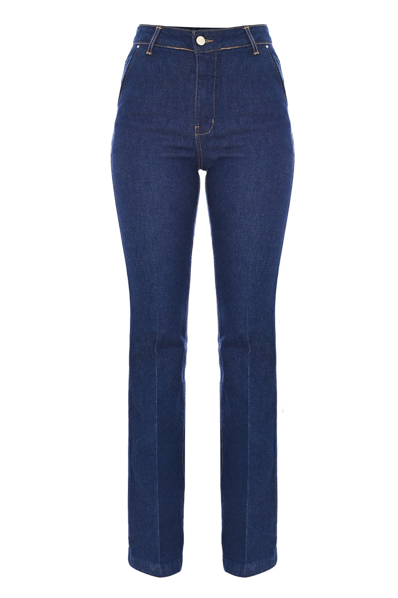 Jeans straight aderenti in denim - Pantalone Denim ESTIA