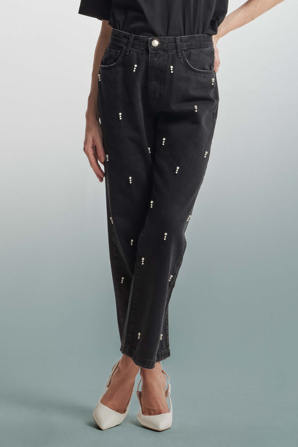 Jeans decorati con perline - Pantalone Denim MARIE