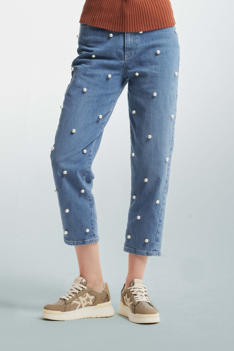 Jeans baggy con perline allover - Pantalone Denim BATILDA