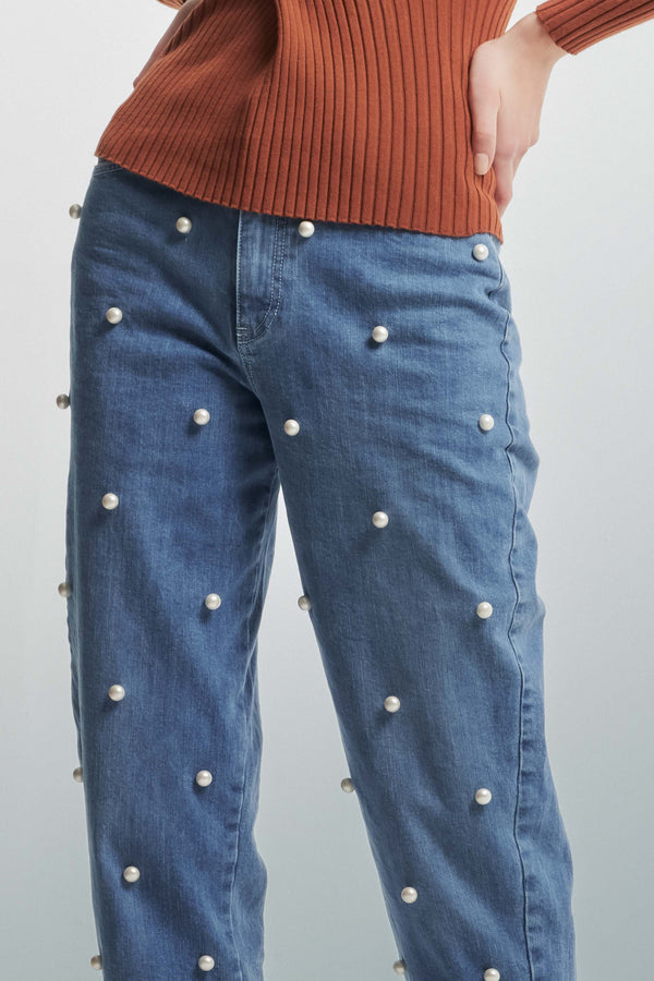 Jean baggy avec perles all-over - Jeans BATILDA