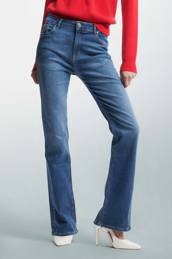 Jeans straight a vita alta - Pantalone Denim NICOLAS