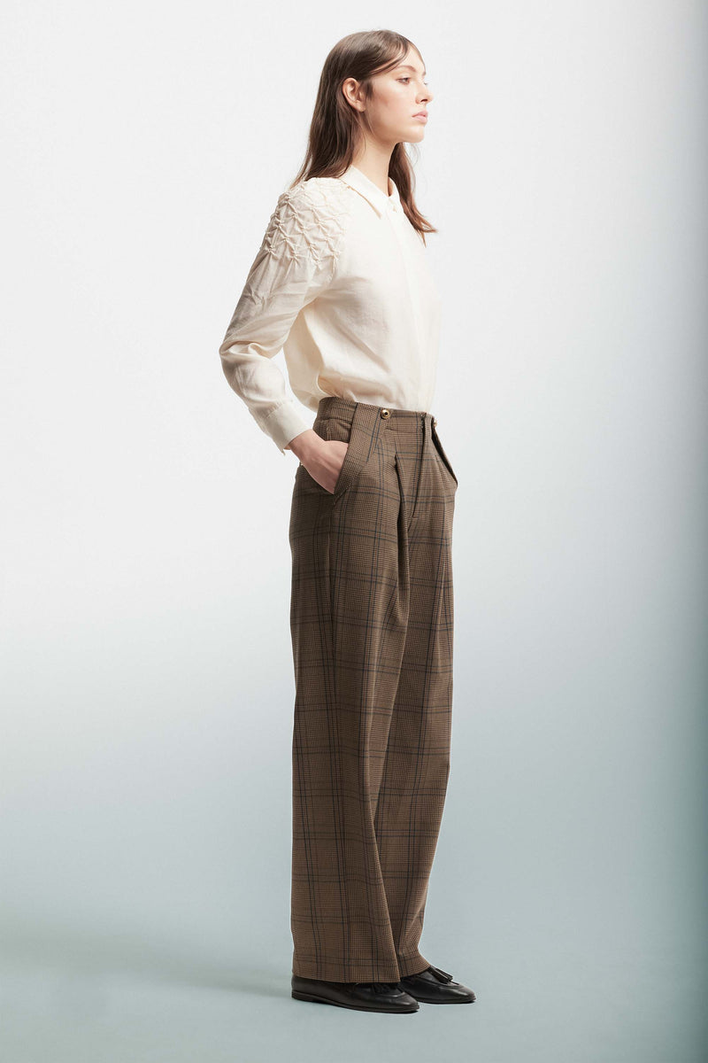 Pantalon à motif tartan et pinces - Pantalon FELICITAS