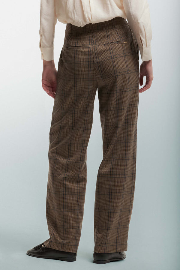 Pantaloni con fantasia tartan e pinces - Pantalone FELICITAS