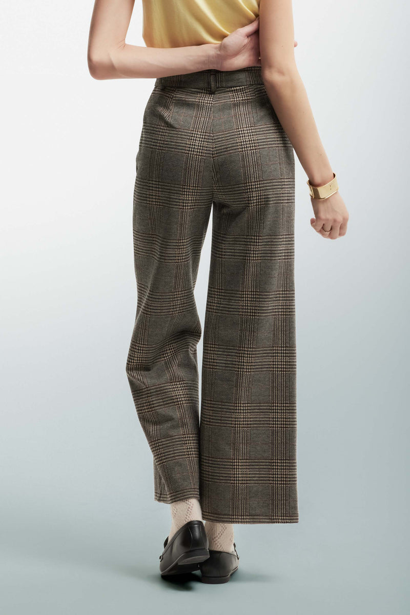 Pantaloni flare fantasia check - Pantalone NIK