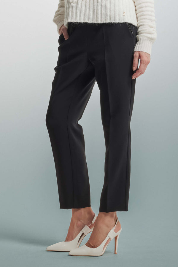 Elegant trousers with shiny details - Trousers STEVE