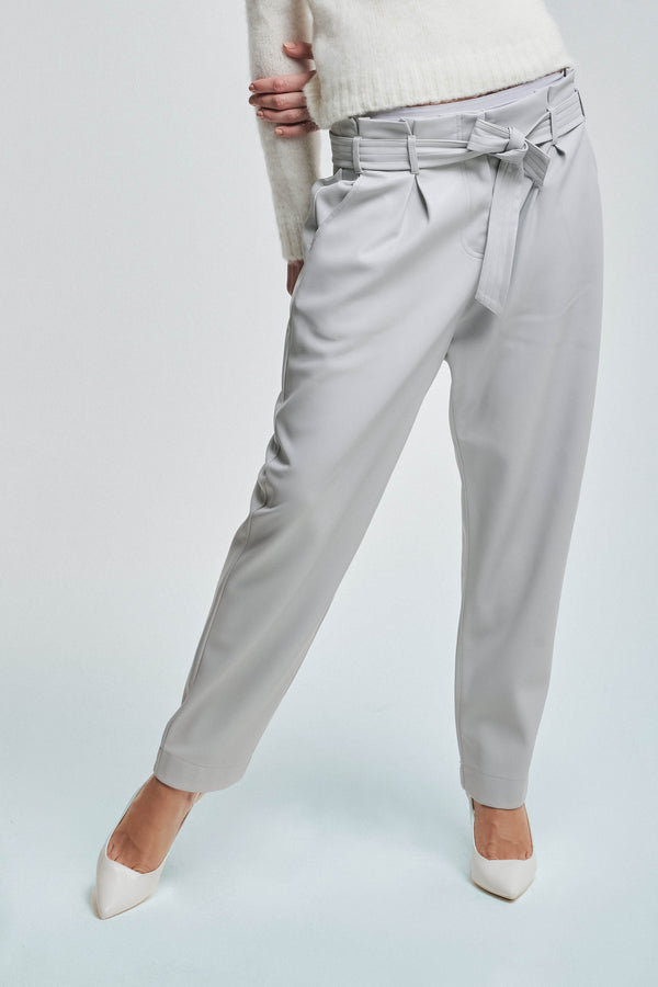 Belted trousers with a paperbag waist - Trousers DAVIDE