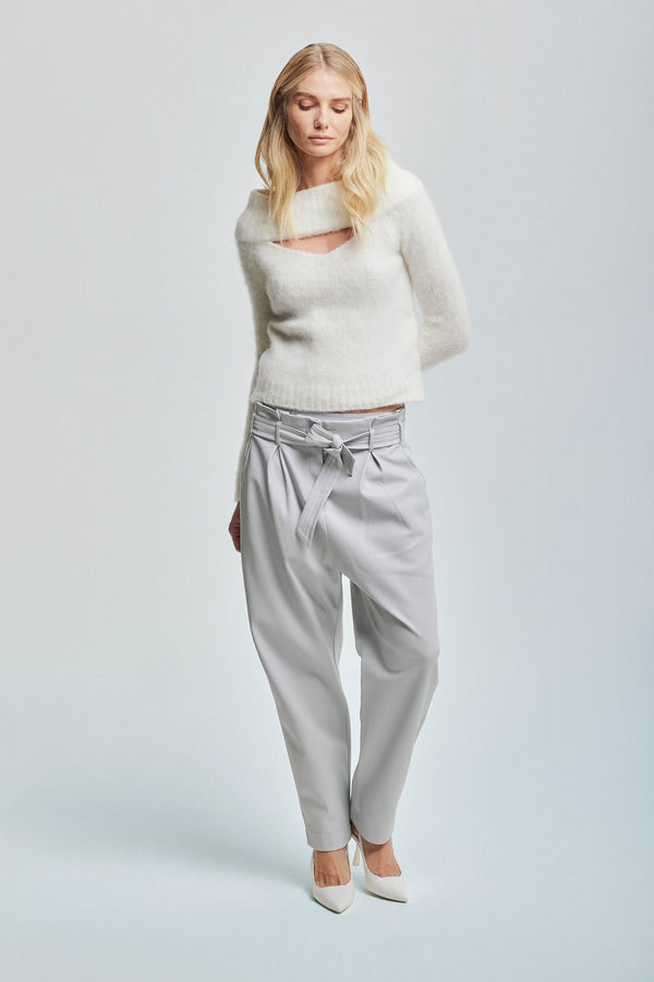 Belted trousers with a paperbag waist - Trousers DAVIDE