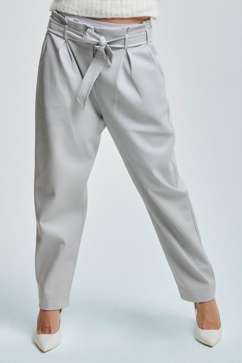 Belted trousers with a paperbag waist - Trousers DAVIDE