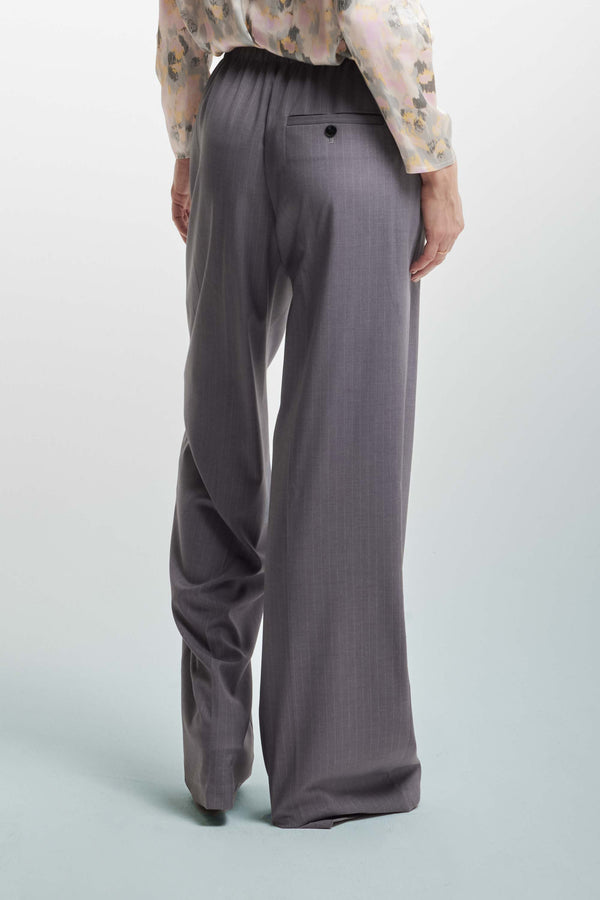 Pinstriped trousers with a drawstring waist - Trousers DEBY