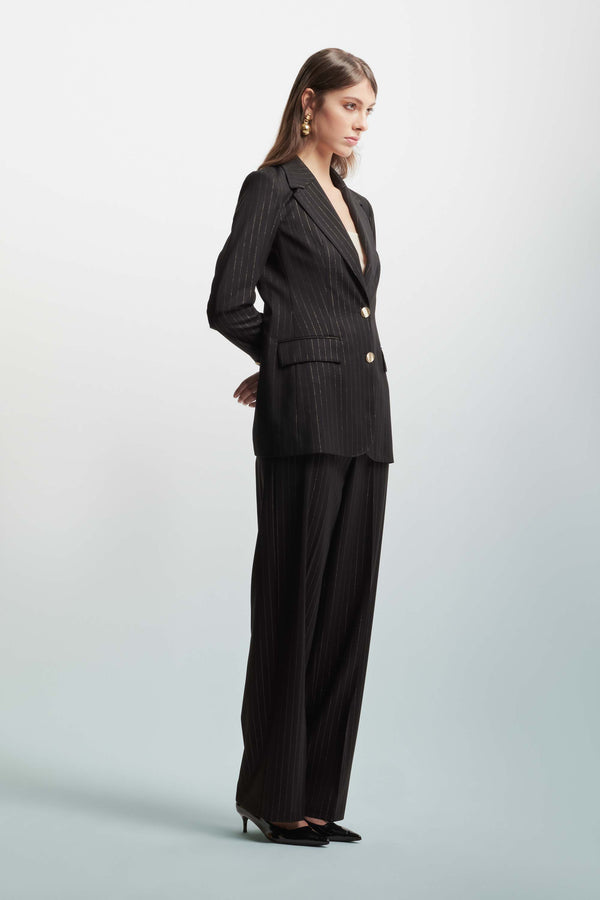 Elegant trousers with shiny pinstripes - Trousers IRENY