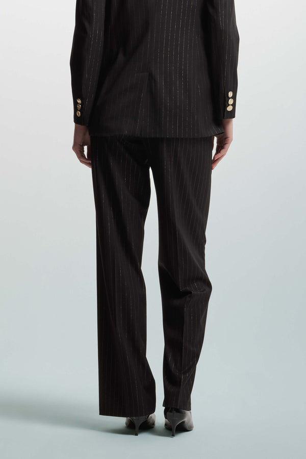 Elegant trousers with shiny pinstripes - Trousers IRENY