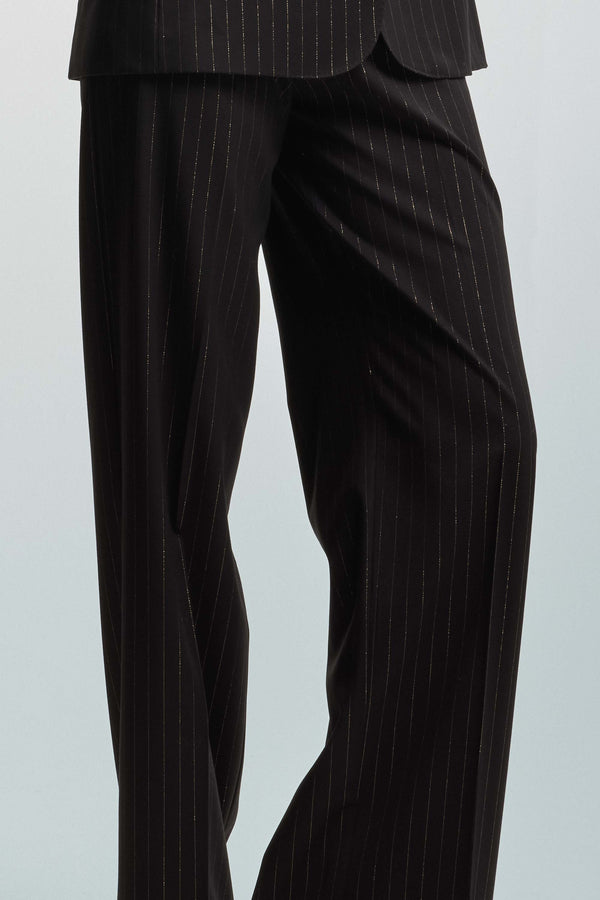 Elegant trousers with shiny pinstripes - Trousers IRENY