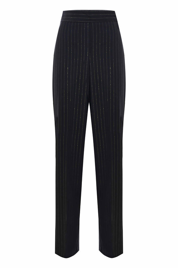 Elegant trousers with shiny pinstripes - Trousers IRENY