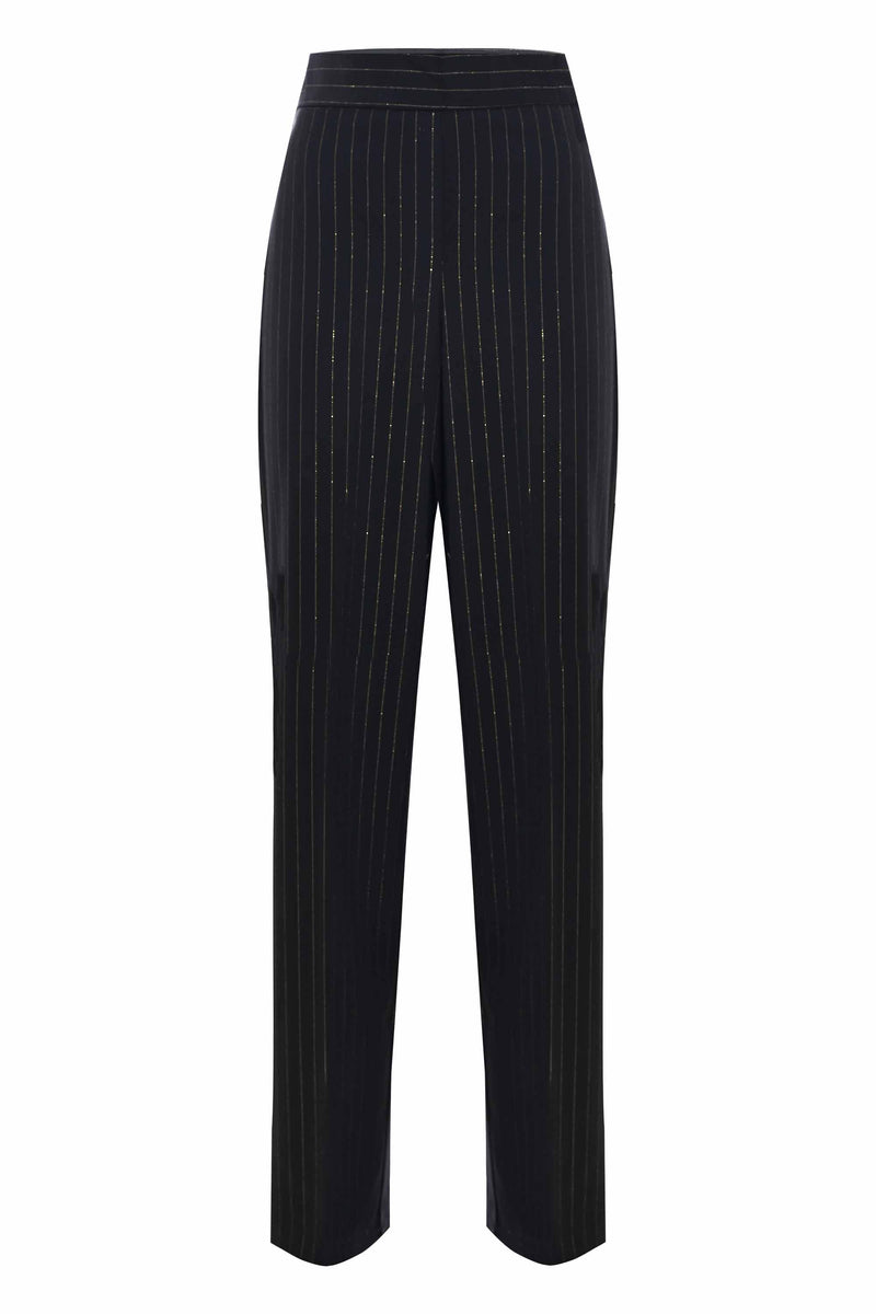 Elegant trousers with shiny pinstripes - Trousers IRENY