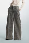 Patterned palazzo trousers with pleats - Trousers HADIN