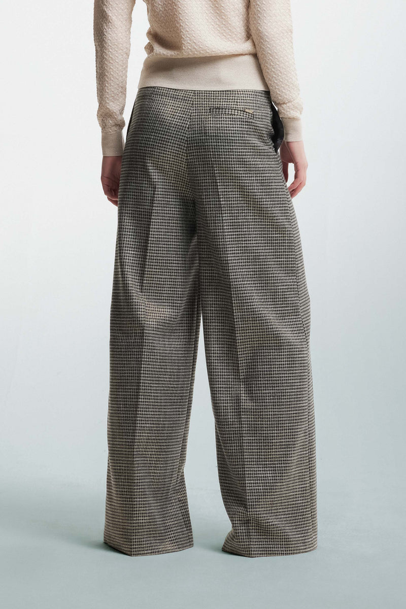 Patterned palazzo trousers with pleats - Trousers HADIN