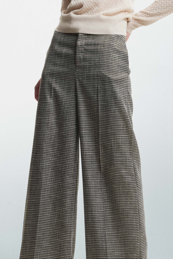 Pantalon palazzo plissé à motif - Pantalon HADIN