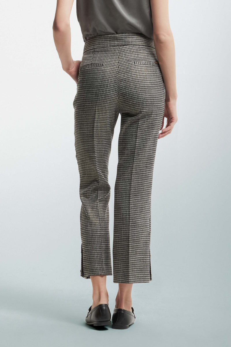 Patterned trousers with slits and decorative buttons - Trousers HASSO