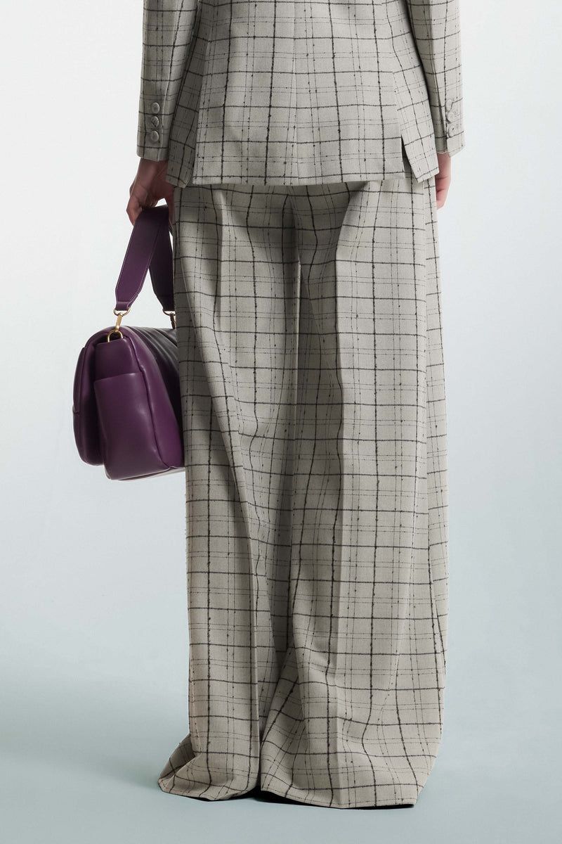 Pantaloni a palazzo con fantasia check - Pantalone RAIDE