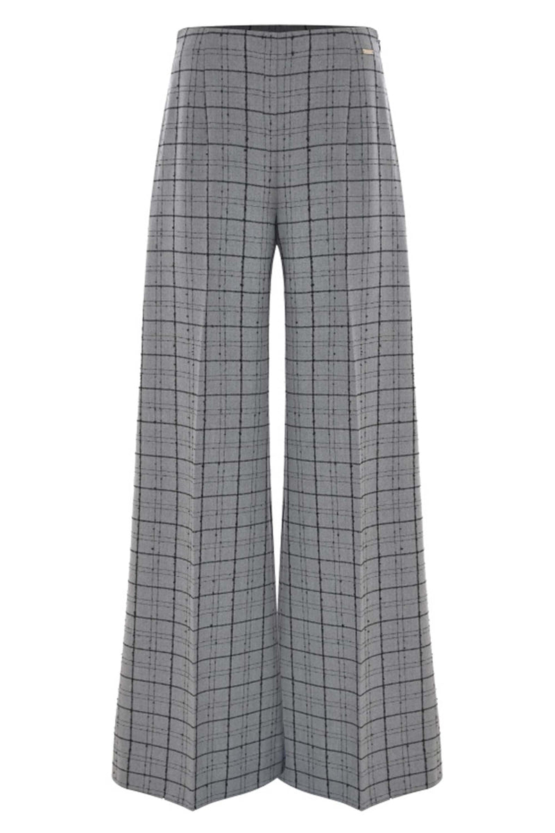 Pantaloni a palazzo con fantasia check - Pantalone RAIDE