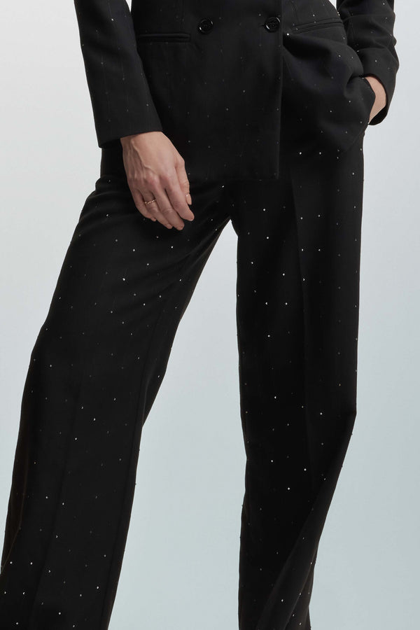 Pantaloni dritti con strass allover - Pantalone ILLIAN