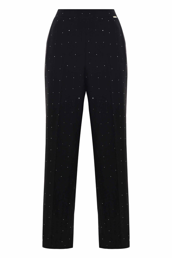 Straight leg trousers with all-over rhinestones - Trousers ILLIAN