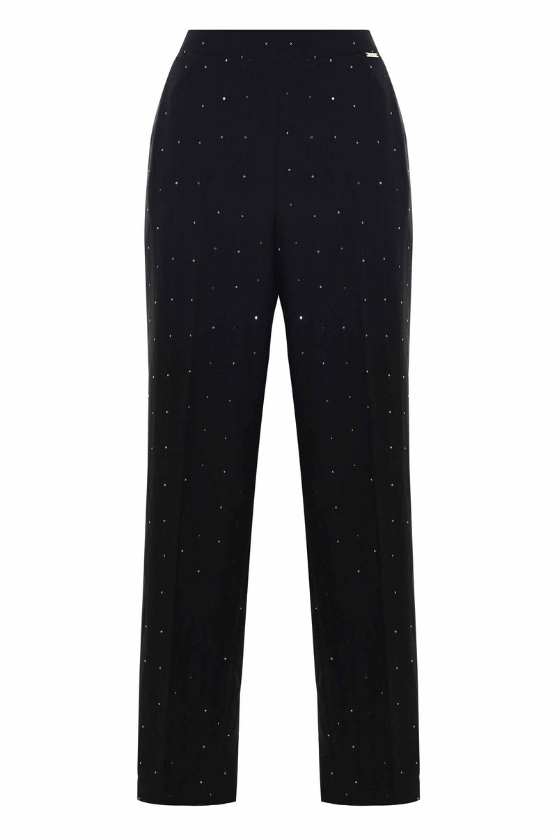 Straight leg trousers with all-over rhinestones - Trousers ILLIAN