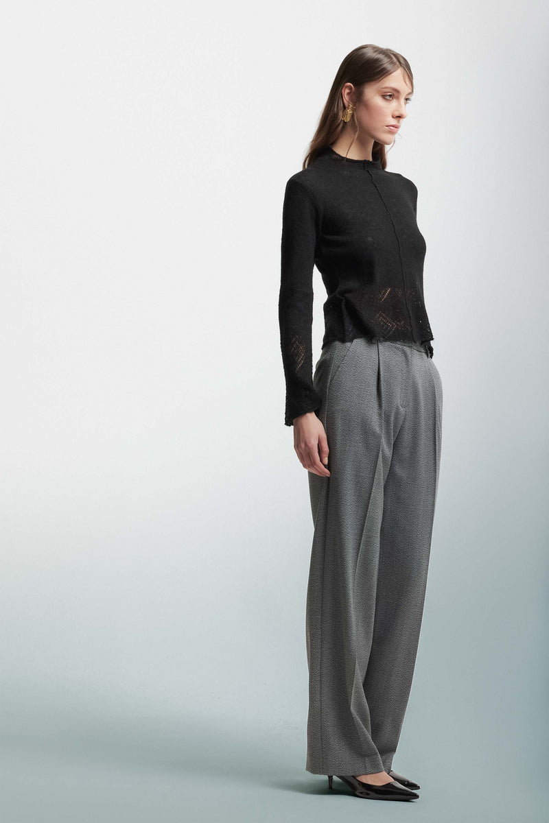 Pantalon coupe droite plissé. - Pantalon MAYTE