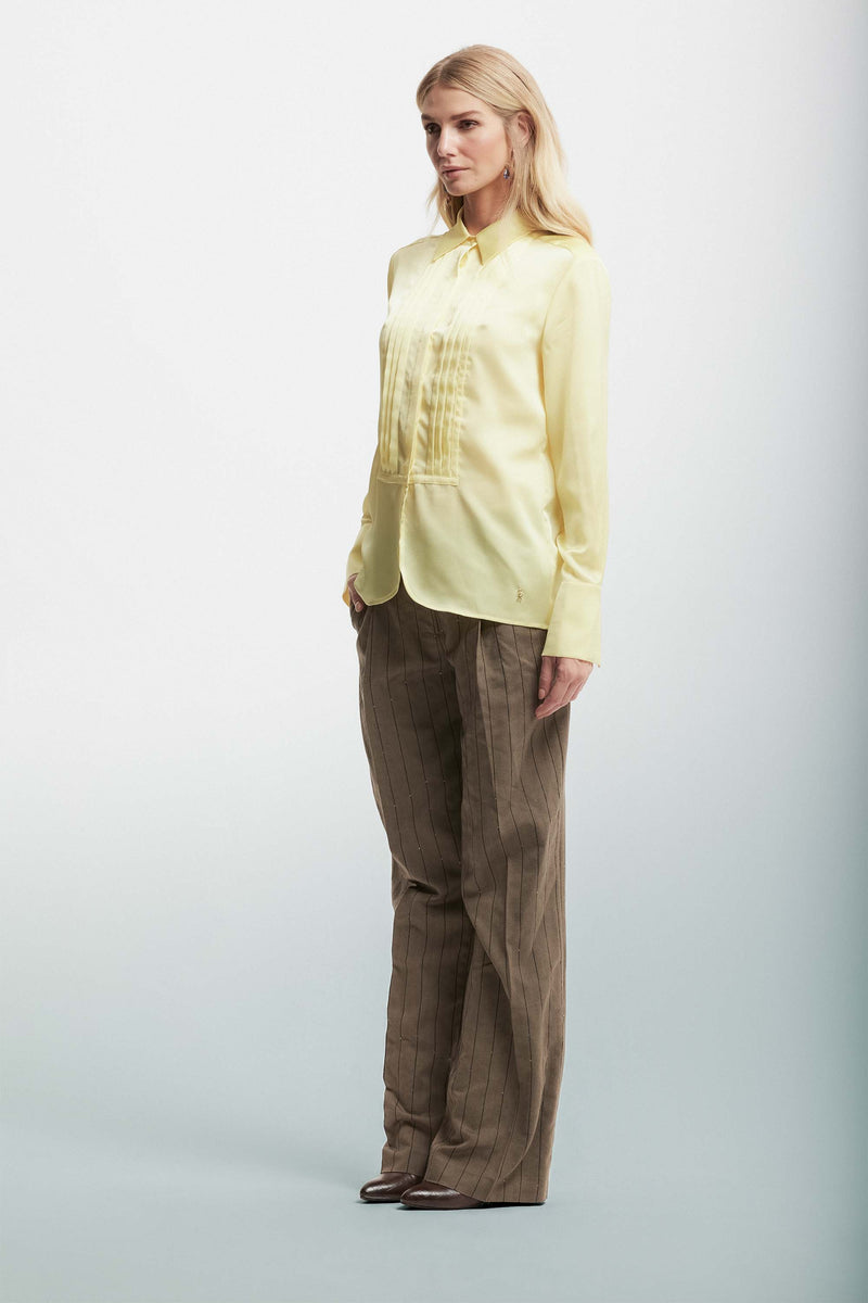 Striped trousers with micro rhinestones - Trousers TALIKA