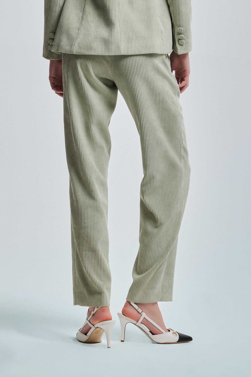 Corduroy trousers with a matching belt - Trousers CORALIE