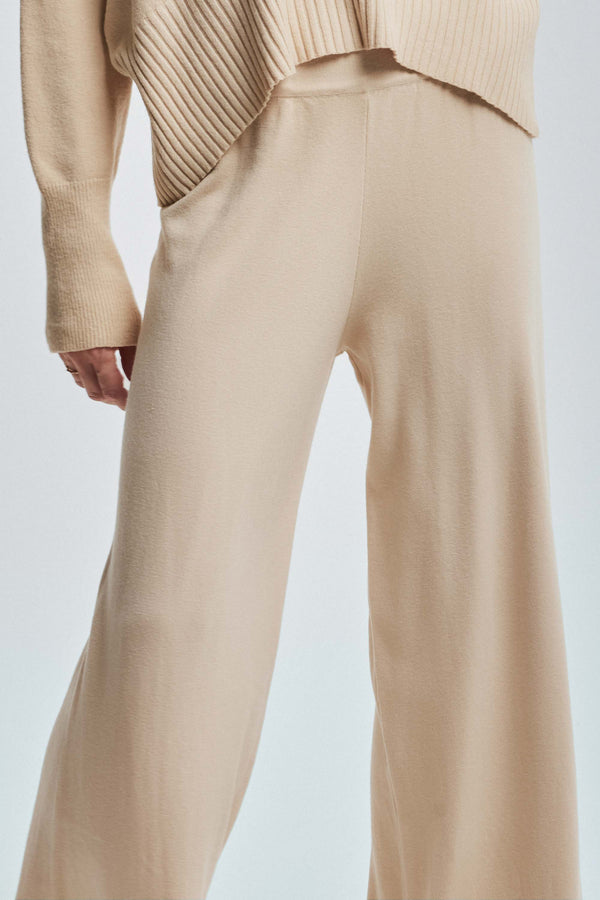 Palazzo trousers in knitted fabric - Trousers In Sweater DAMIAN