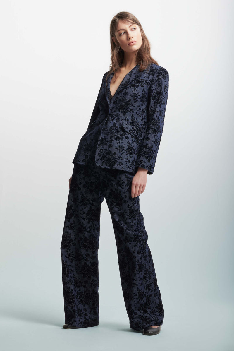 Trousers embellished with floral embroidery - Trousers TUSCA