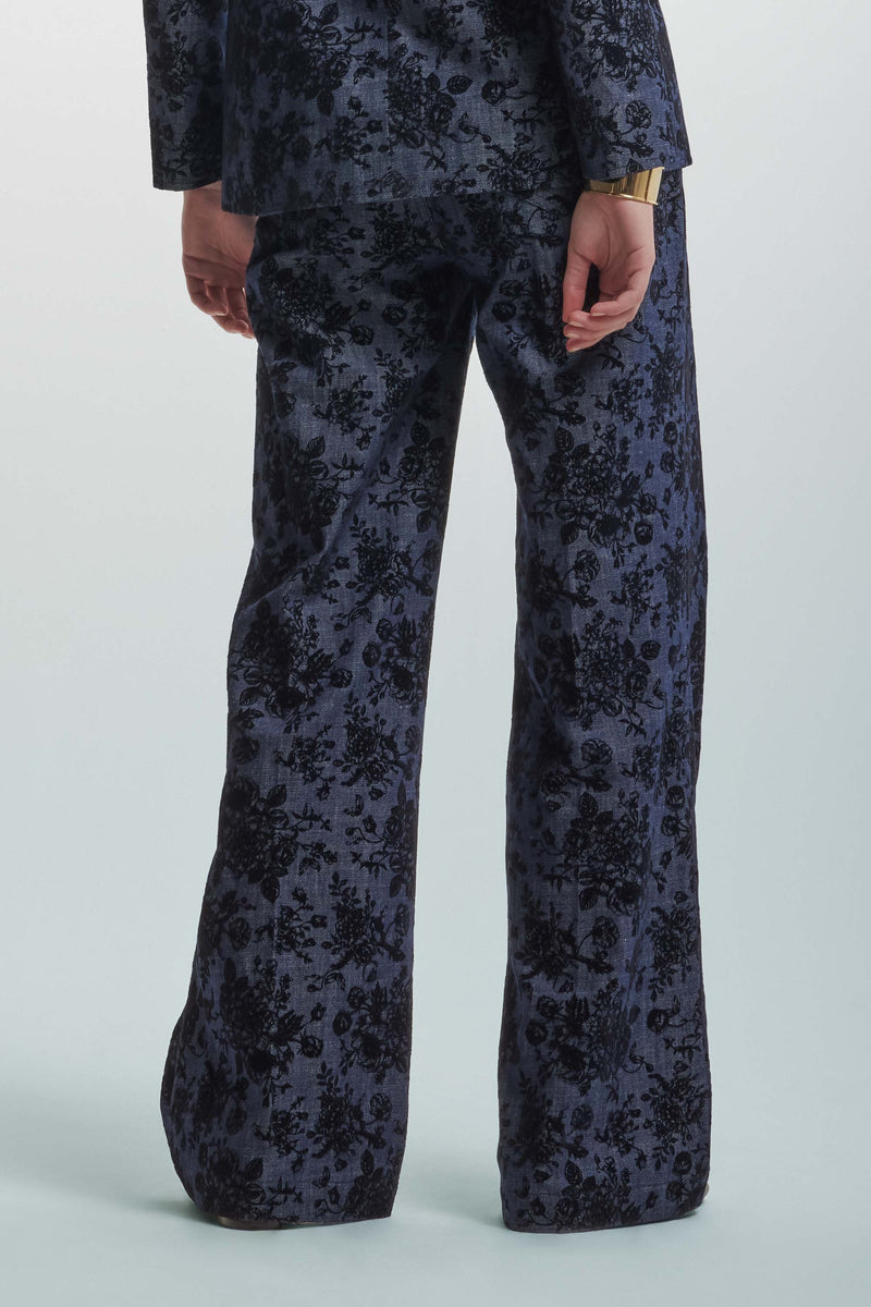 Trousers embellished with floral embroidery - Trousers TUSCA