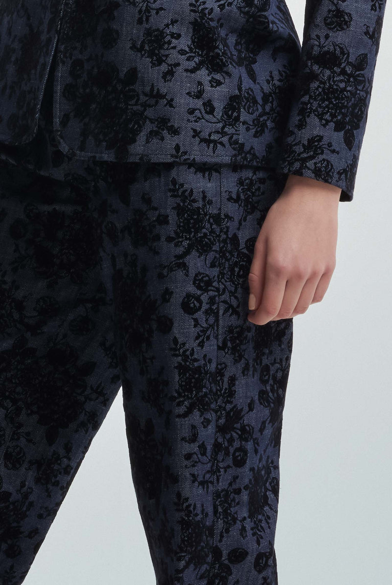 Trousers embellished with floral embroidery - Trousers TUSCA