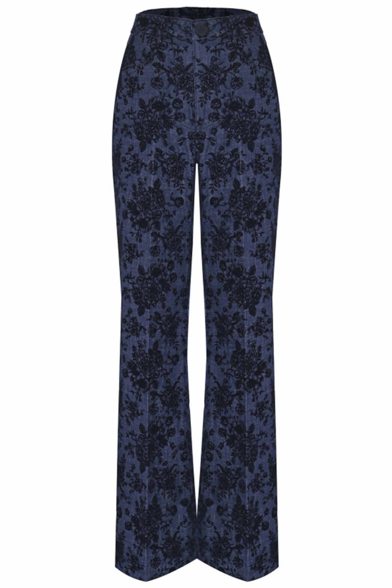 Trousers embellished with floral embroidery - Trousers TUSCA