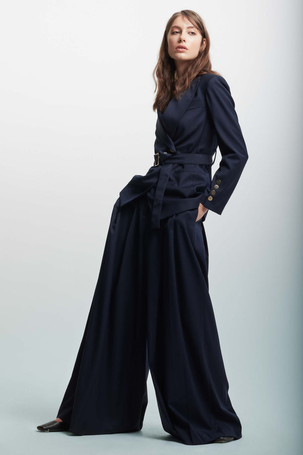 Trouser suit with a belt - Suit Jacket-Trousers NIKKY