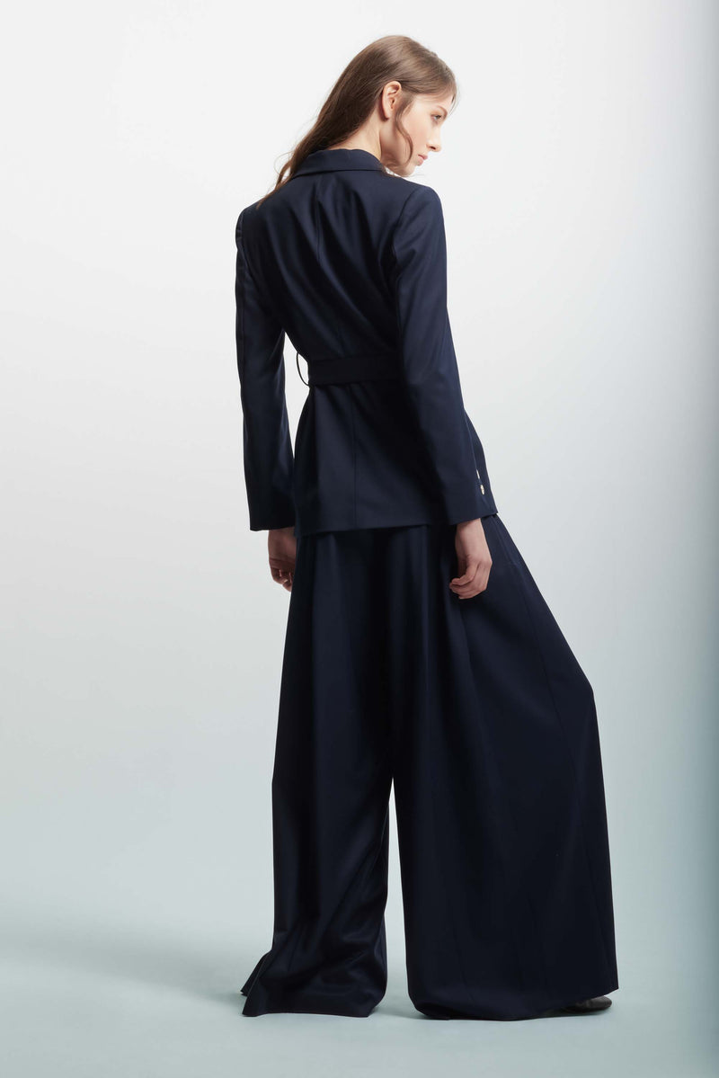 Trouser suit with a belt - Suit Jacket-Trousers NIKKY