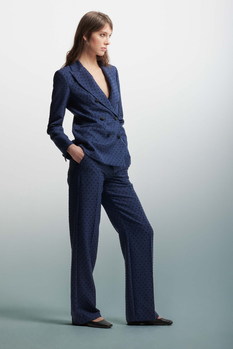 Ensemble tailleur veste et pantalon en tissu à pois - Tailleur Veste-Pantalon NEVAEH