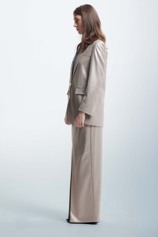 Suit made from shiny fabric - Suit Jacket-Trousers BRIGIDA