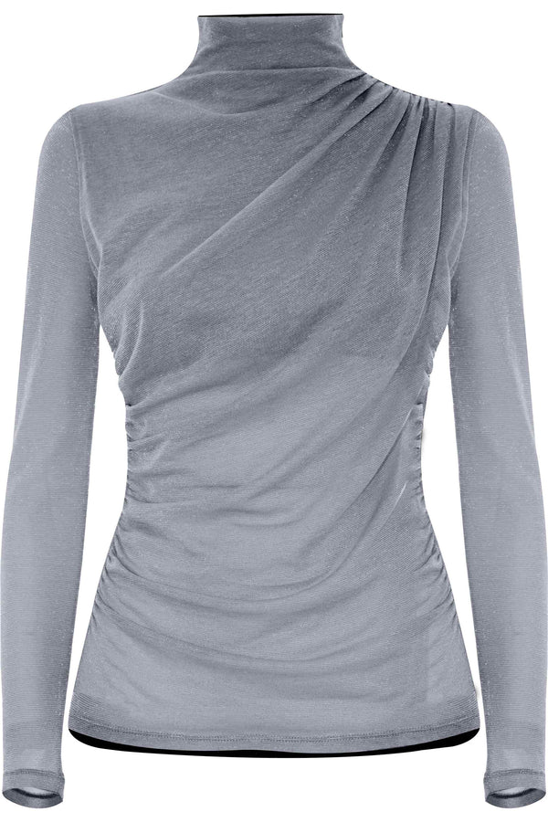 T-shirt drappeggiata a collo alto - T-Shirt M/L LORELY