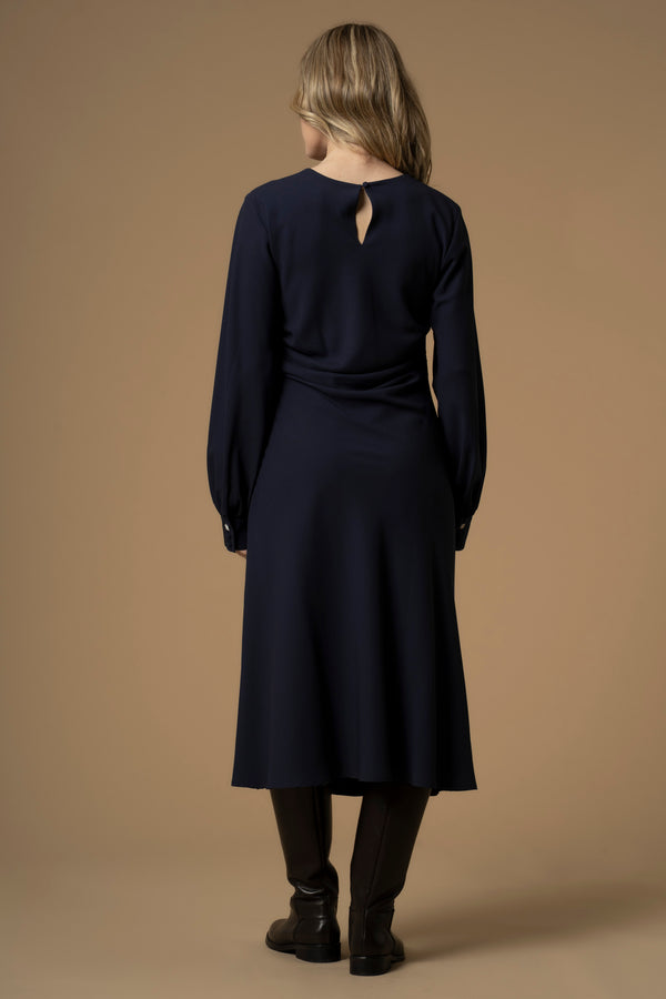 Classic stylish gathered waist over knee dress - Dress ESTERINA