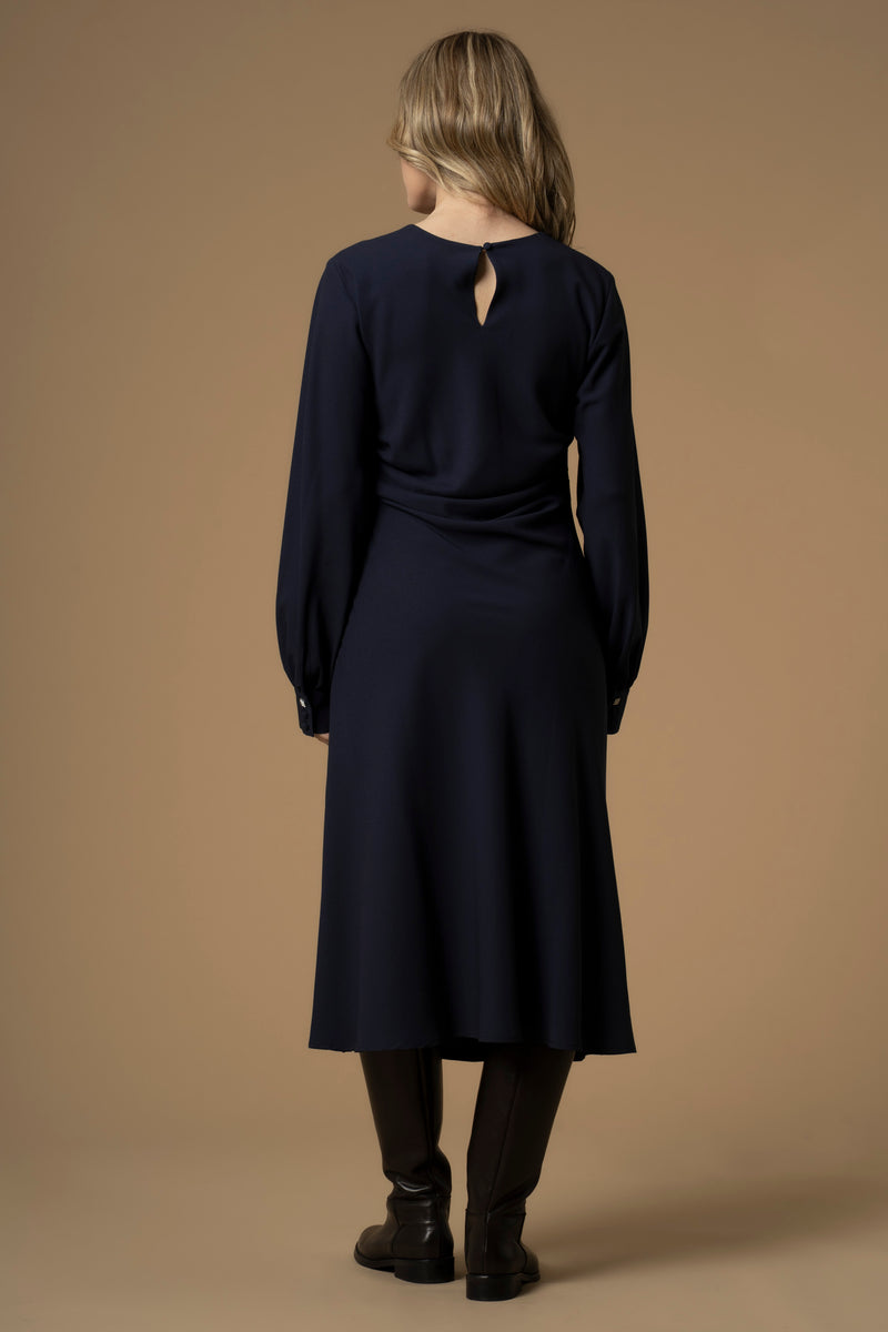 Robe col rond avec manches longues bouffantes - Robe ESTERINA