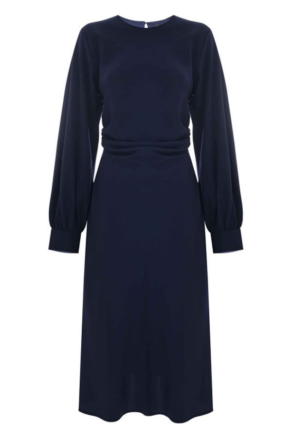 Classic stylish gathered waist over knee dress - Dress ESTERINA