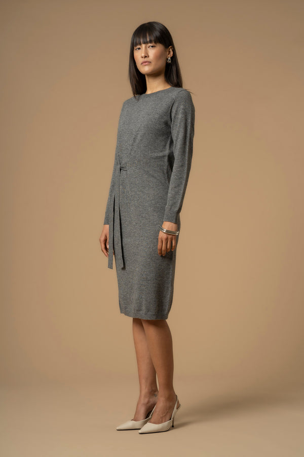 Vestido midi lazo cintura - Vestido Camiseta CARITEA