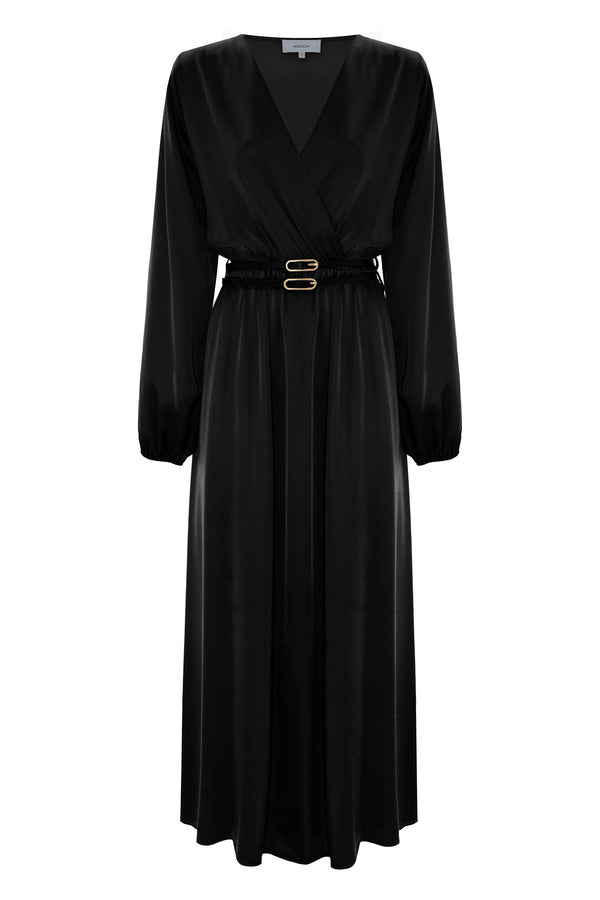 Elegant full length dropped neck dress - Dress ANDROSIA