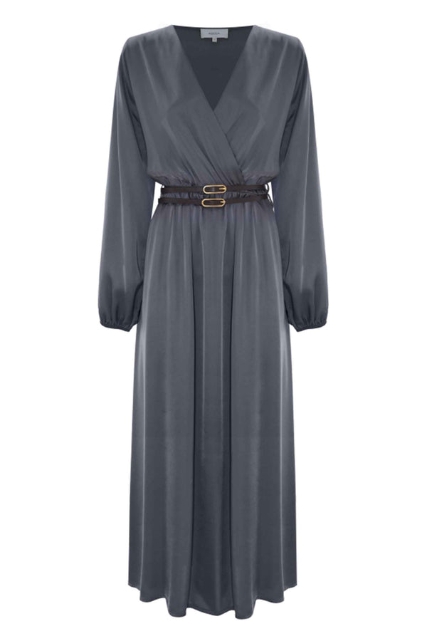 Elegant full length dropped neck dress - Dress ANDROSIA