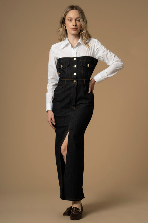 Chic casual full length shirt-style dress - Dress DENIM DEVRAJ