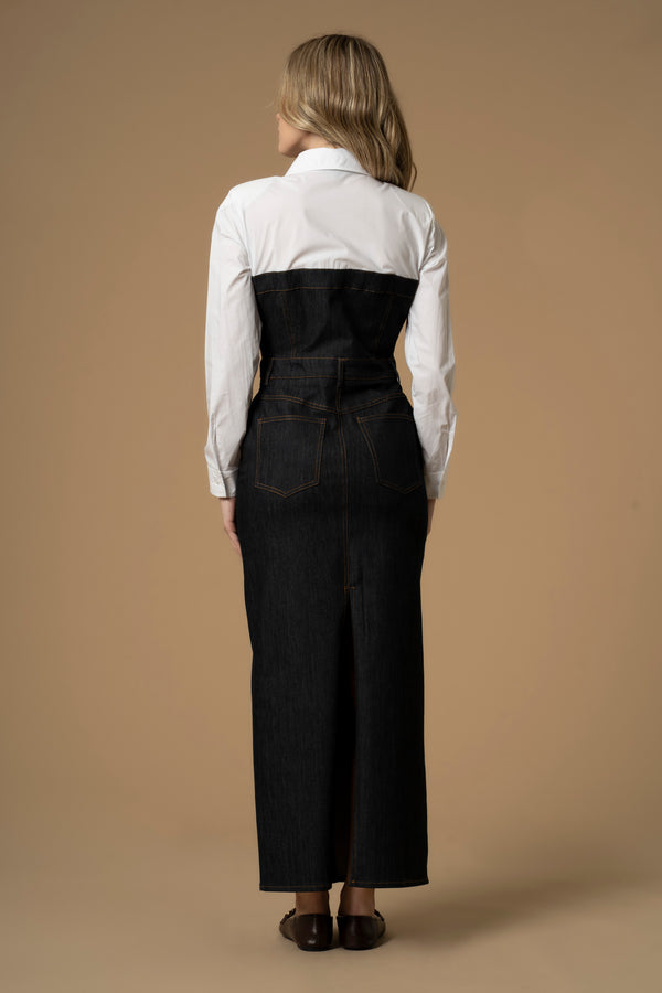 Chic casual full length shirt-style dress - Dress DENIM DEVRAJ